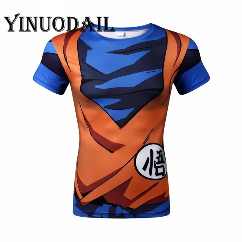 R Футболка для фитнеса Dragon Ball Z Ultra Instinct God Son Goku Super Saiyan, Мужская футболка с 3D принтом, летняя футболка с круглым вырезом размера плюс - Цвет: R