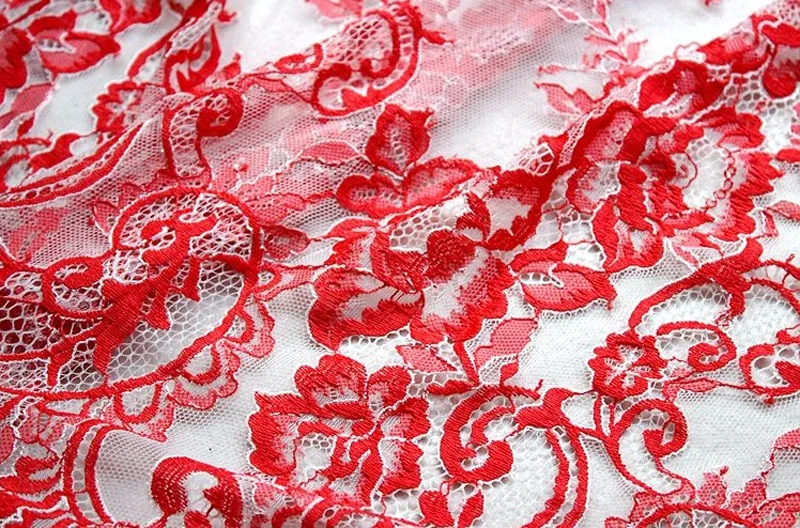 3 м/лот французские ресницы гипюр кружевная ткань красный синий Сделай Сам