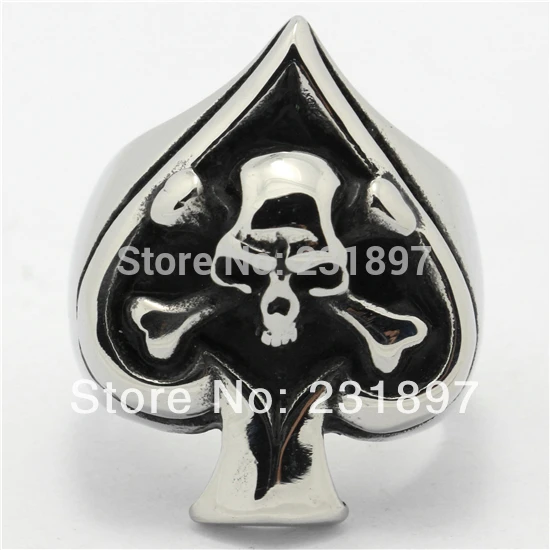 Мужское кольцо из нержавеющей стали 316L украшение в виде карты и черепа|steel surface|steel