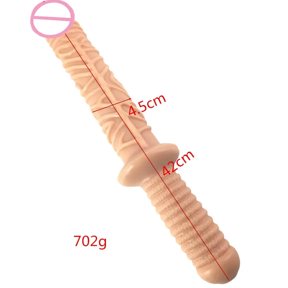 42 см супер длинный фаллоимитатор с ручкой гигантская телесная Реалистичная секс