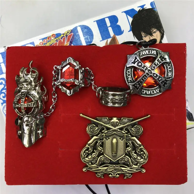 Модное кольцо Katekyo Hitman Reborn Sawada Tsunayoshi Аниме Косплей кольца ожерелье брошь набор