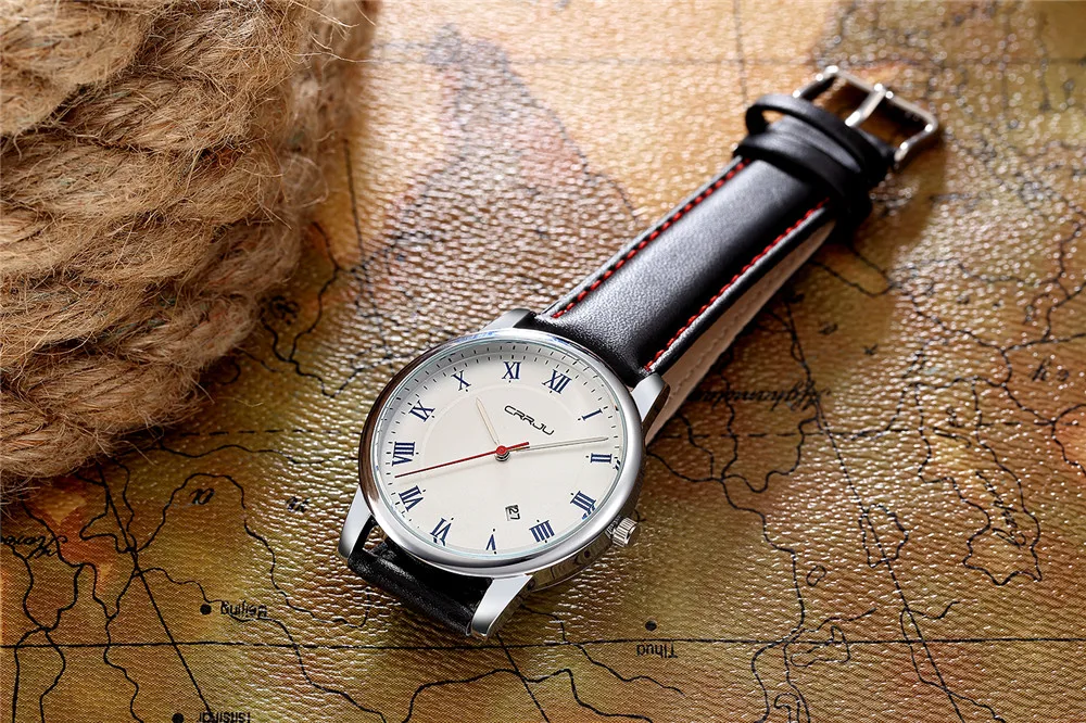 Часы reloj hombre CRRJU Мужские кварцевые повседневные Роскошные брендовые часы в стиле
