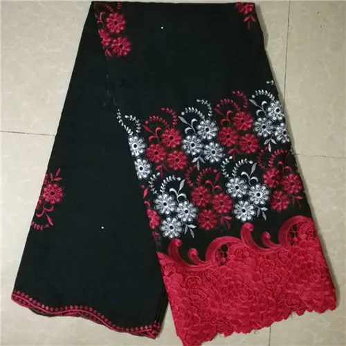 Большой красный и белый цвет с цветами Африканский бесплатная доставка оптовая цена кружевная ткань из