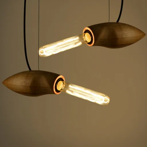 Японский Лофт деревянные подвесные светильники Эдисона современный Droplight для