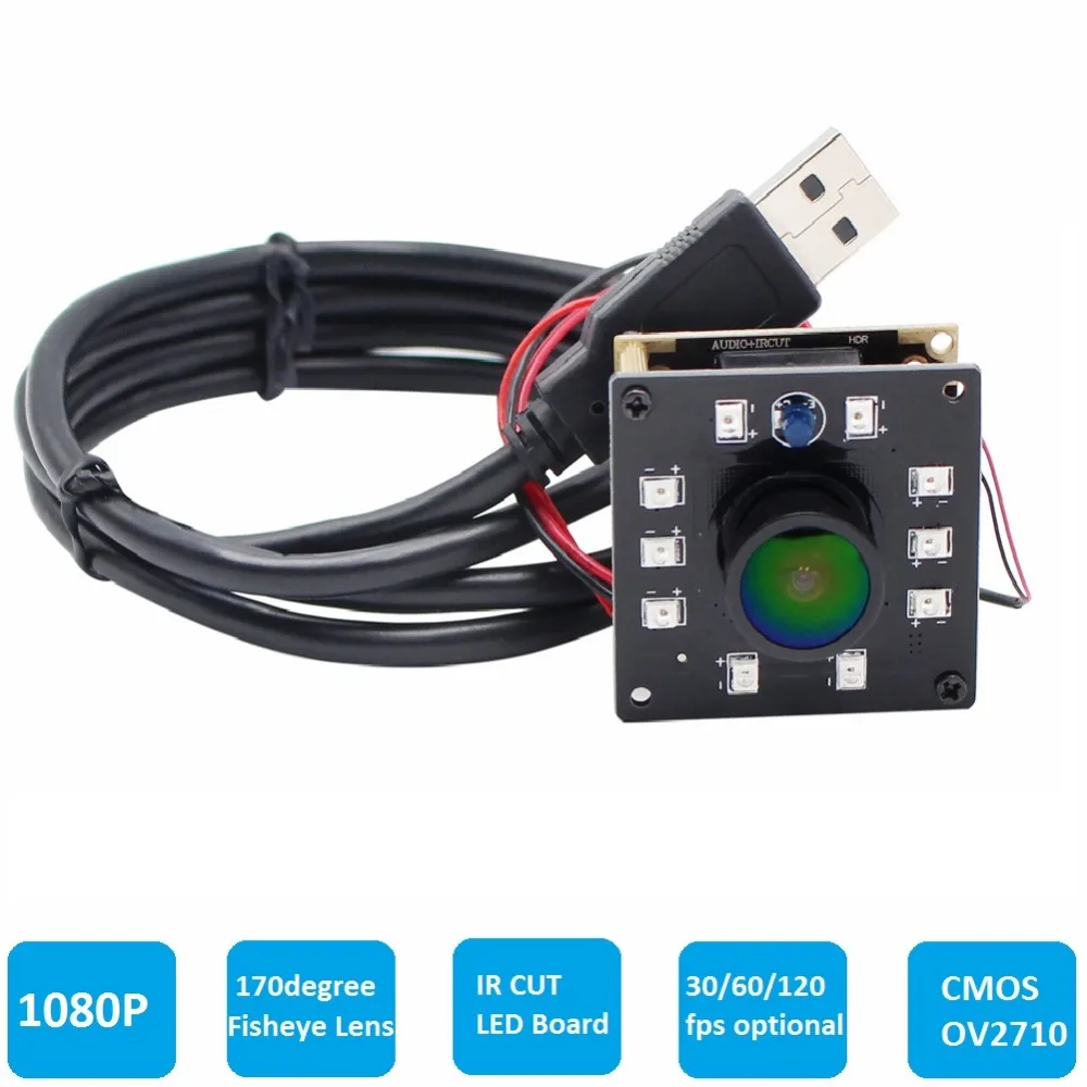 

1080P HD Industrial Wide Angle Fisheye Night Vision IR Led Board IR CUT Mini USB Camera Module for Android Linux Winodws Mac OS