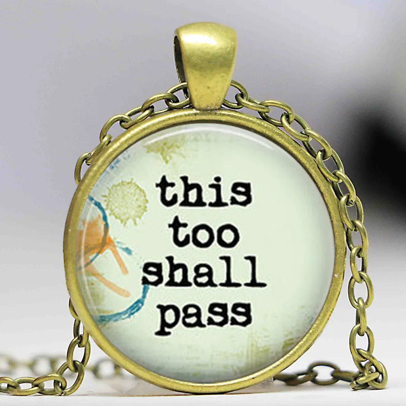 Unique necklace This too shall pass Necklace Inspirational Quote Pendant Jewelry | Украшения и аксессуары