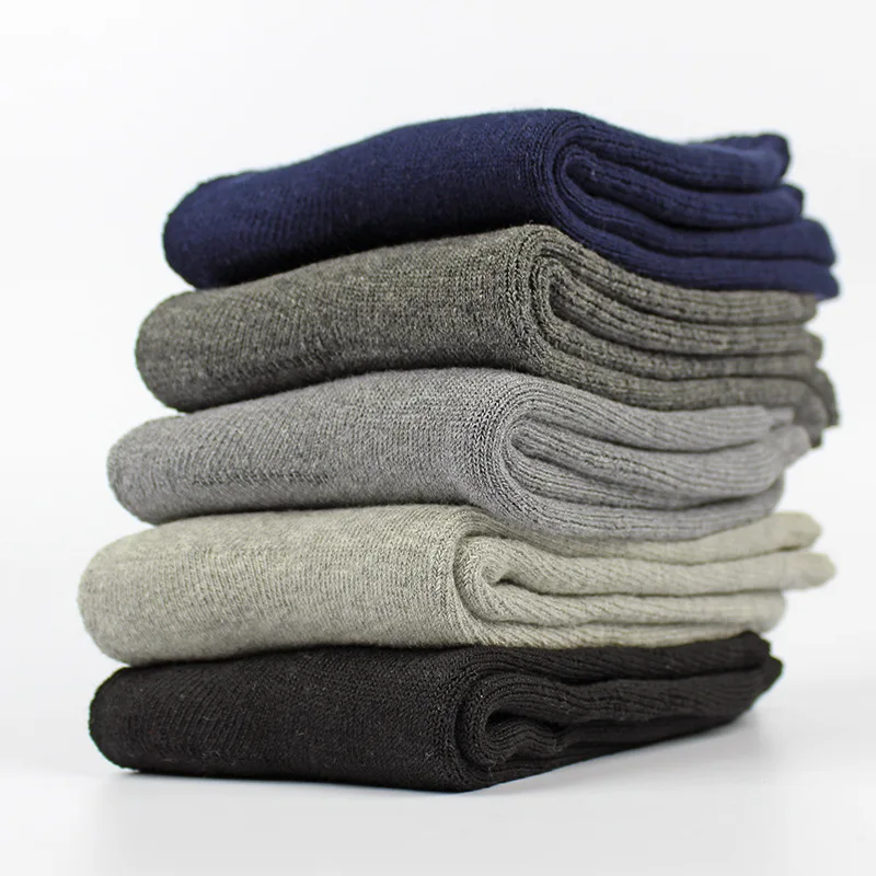 

High quality Men Socks Thick Mens Socks Thermal Towel Bottom Foot Wear Terry Combed Cotton Male Long Tube Socks Shoes Men