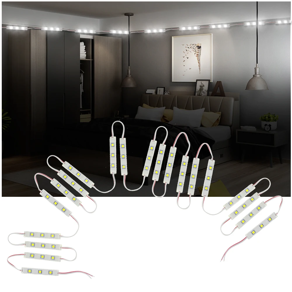 LED Module 3LEDs High Brightness 5054 / RGB 5050 DC12V Waterproof for Outdoor Advertising Luminous Signs Lightbox 20Pcs/Lot