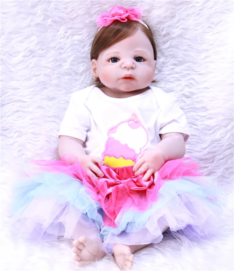 Полностью силиконовая виниловая Кукла Reborn Baby реалистичные куклы для девочек 23