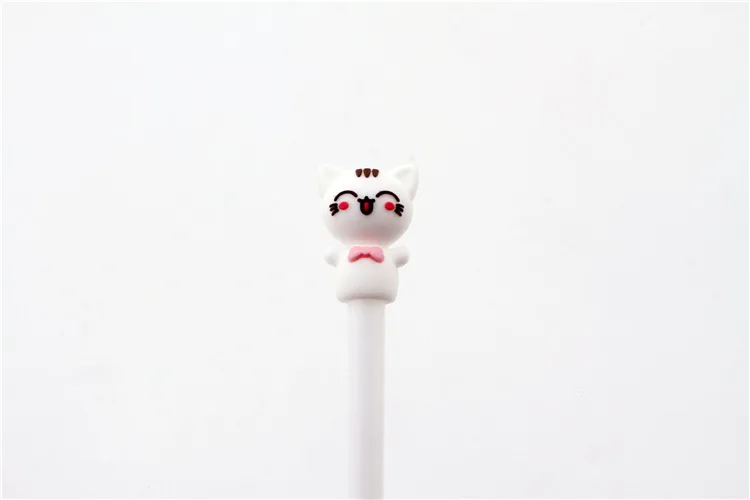 1 шт. Kawaii креативный 3D Кот черные чернила гелевая ручка милый котенок мультфильм серый/фиолетовый/белый/розовый гелевая ручка канцелярские принадлежности для школы/офиса