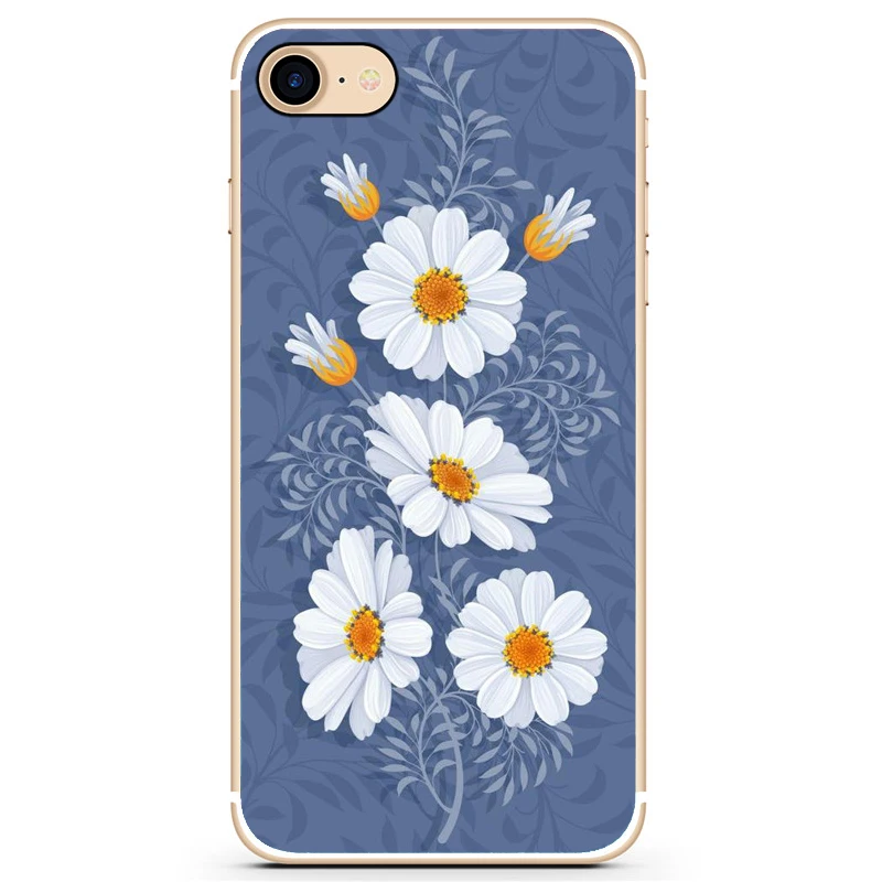 Topnow clear Silicone Cover Daisy flower plant diamond pattern Soft TPU Phone Case for iPhone 6 6S 6Plus 6sPlus 7 Plue |