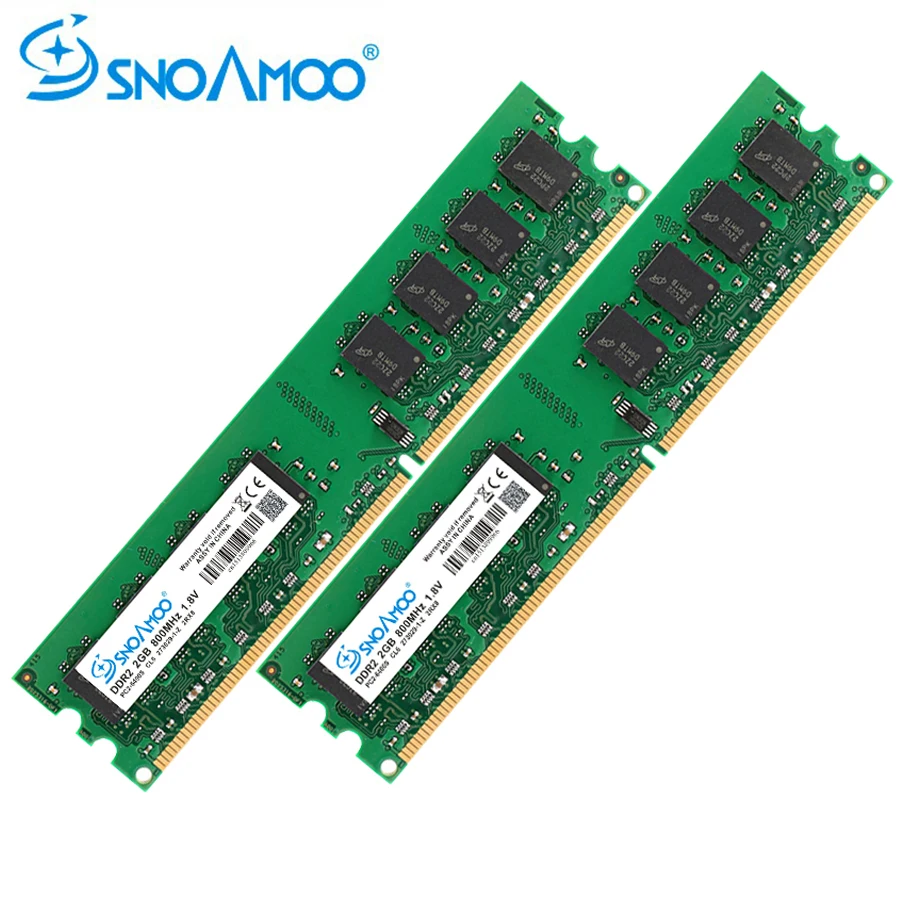 Snoamoo desktop pc rams ddr2 4gb (2x2gb) 800mhz PC2-6400S 240-pino 1.8v dimm para intel e amd compatível memória do computador garantia