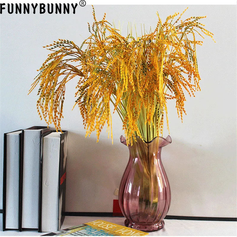 FUNNYBUNNY 5 шт. искусственная Золотая пшеничная трава поддельные кустарники растения