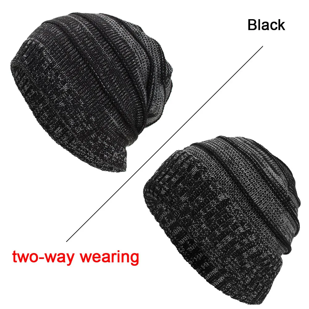 Black Joymay, двухсторонние зимние шапочки, шапка бесформенного цвета, унисекс, простая теплая мягкая вязаная шапка с черепом, шапки, ewm085 - Цвет: Black