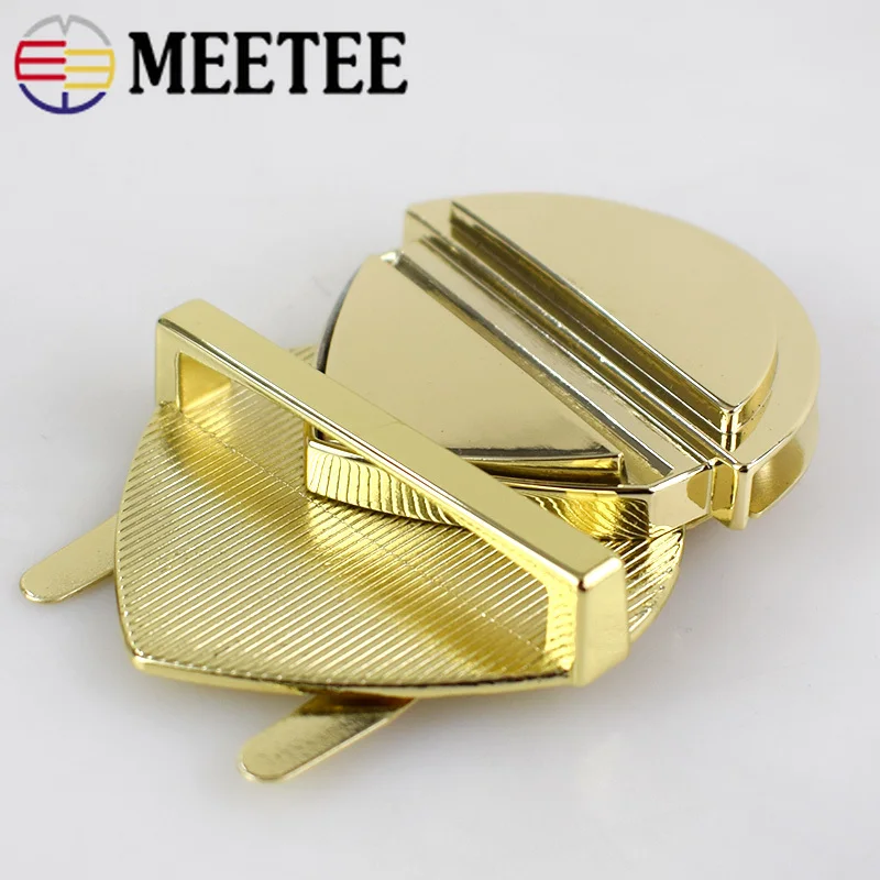 Meetee 2pcs Metal Bag Lock Clasp Snap Twist Turn Buckle Female Handbag DIY Craft Decoration Hardware Accessory BD387 | Дом и сад
