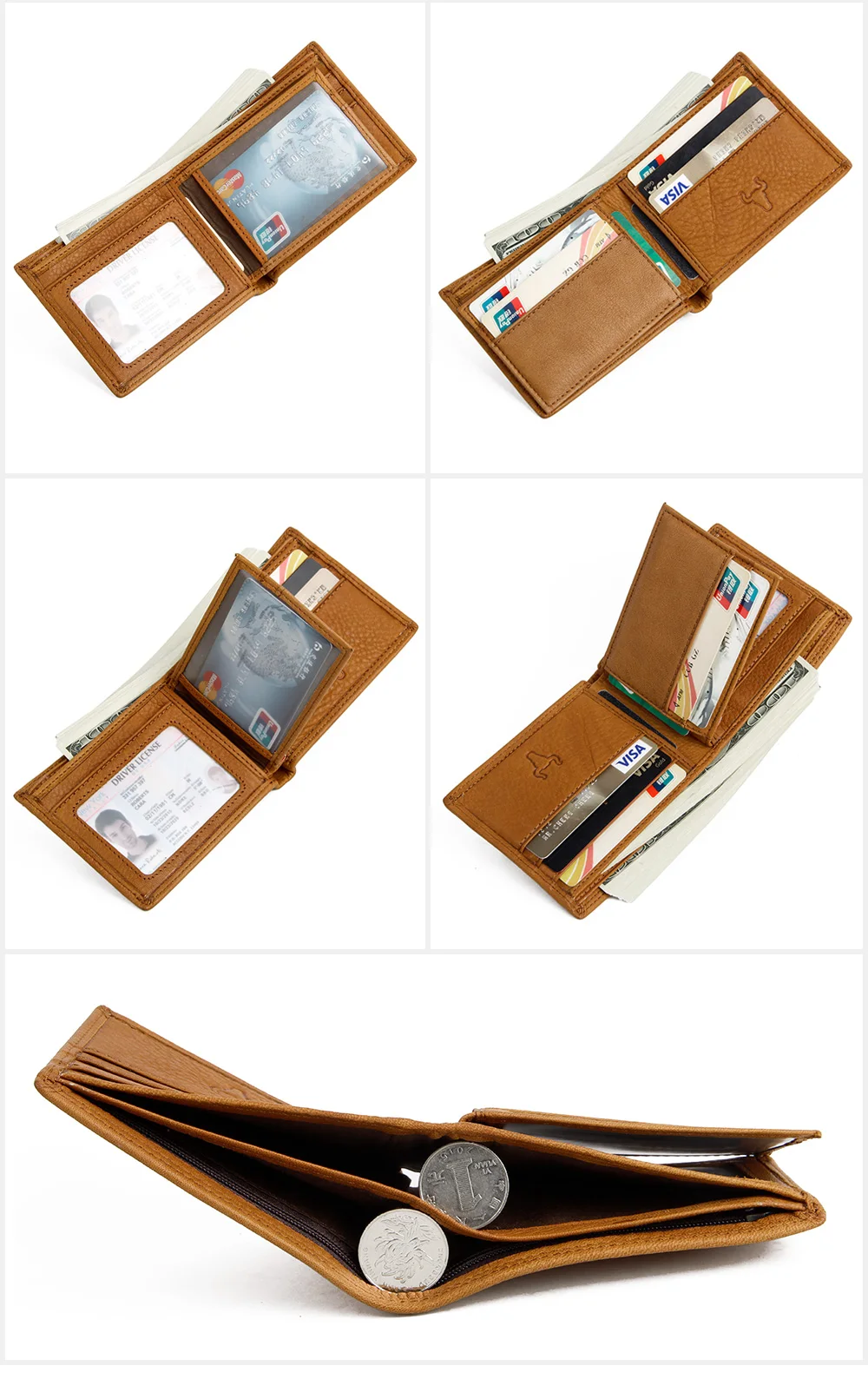 Mingclan, дизайнерский,, настоящий, Carteiras Masculinas, Воловья кожа, мужской короткий кошелек, кошелек, держатель для карт, отделение для монет, мужские кошельки