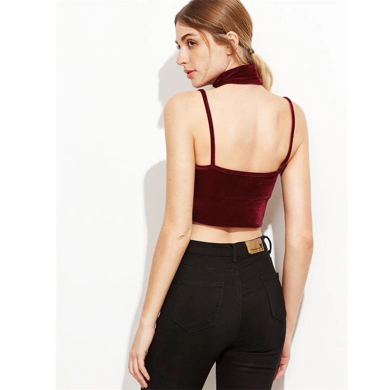 Сексуальный женский бархатный укороченный топ винтажный Харадзюку Повседневная