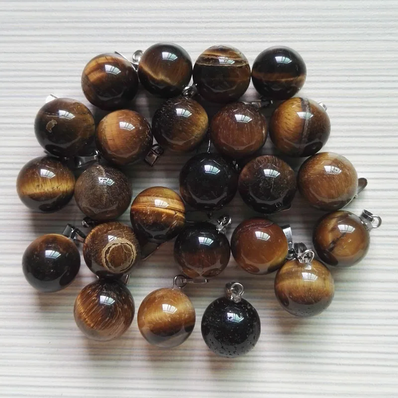

Wholesale tiger eye ball stone pendants fashion round pendants for necklaces jewelry making 50pcs/lot Free shipping