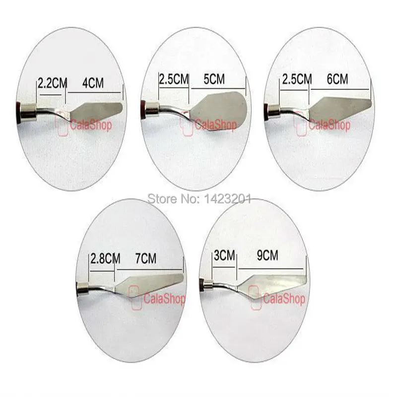 5 шт./лот нержавеющая сталь художественная картина палитра нож Шпатель размеров