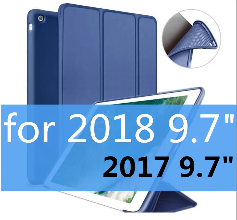 Deep blue Чехол для ipad чехол 9," A1822/3 A1893/1954 рукав Магнитный защитный мягкий силиконовый чехол из ТПУ - Цвет: Deep blue