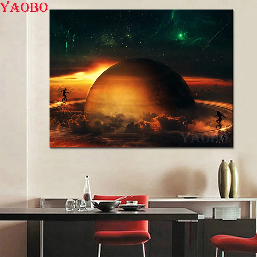 Рукоделие Diy алмазная живопись крестиком Вселенная космос планета абстрактные