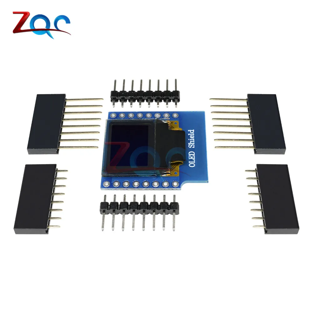 SSD1306 OLED щит для WeMos D1 mini 0 66 &quotДве кнопки IIC I2C IOT 66&quot дюймов 64X48 Arduino совместимый