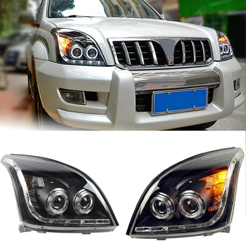 Автомобильный Стайлинг Головной фонарь для Toyota Prado 2003 2004 2005 2006 2007 2008 2009 передних фар, модифицированных на заказ HID