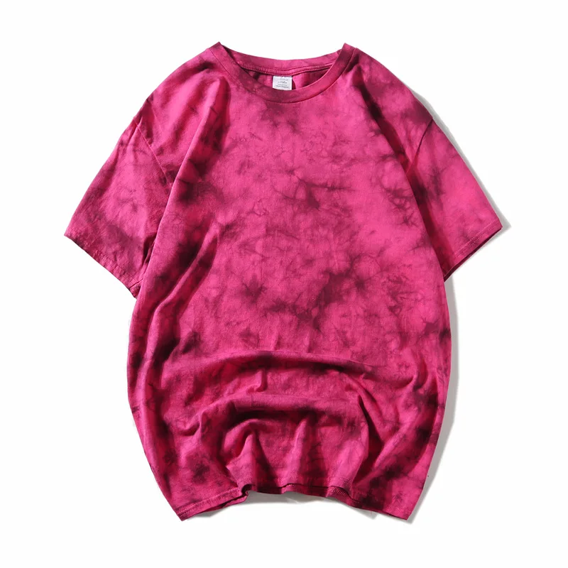 Plegie tie dye футболка унисекс Хип-Хоп футболка летние свободные футболки с круглым вырезом футболка из хлопка 5 цветов