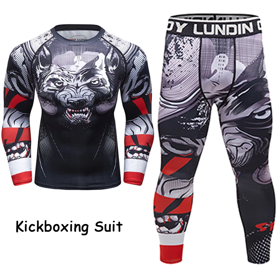 Рашгард MMA боксерские майки мужские дышащие Bjj GI MMA футболки шорты наборы кикбоксинг, муай-тай Fightwear 3D печать спортивный костюм