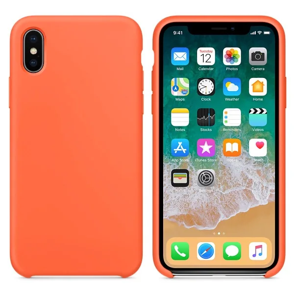 11 Apricot Orange Официальный силиконовый чехол для iPhone 7 8 Plus чехол для iPhone 6 S 6 S чехол для телефона s для iPhone XS MAX XR X Чехол без логотипа Coque - Цвет: 11 Apricot Orange
