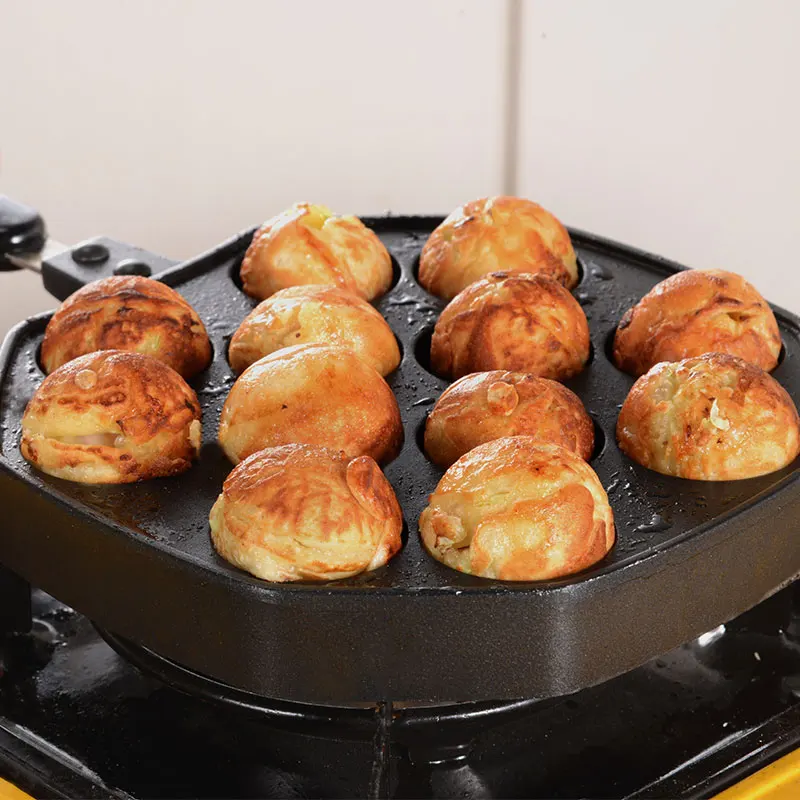 12 отверстий алюминиевый сплав Takoyaki сковорода устройство для приготовления такояки 18 отверстий Chibi Maruko машина для выпечки формы форма для выпечки Осьминог машина для выпечки