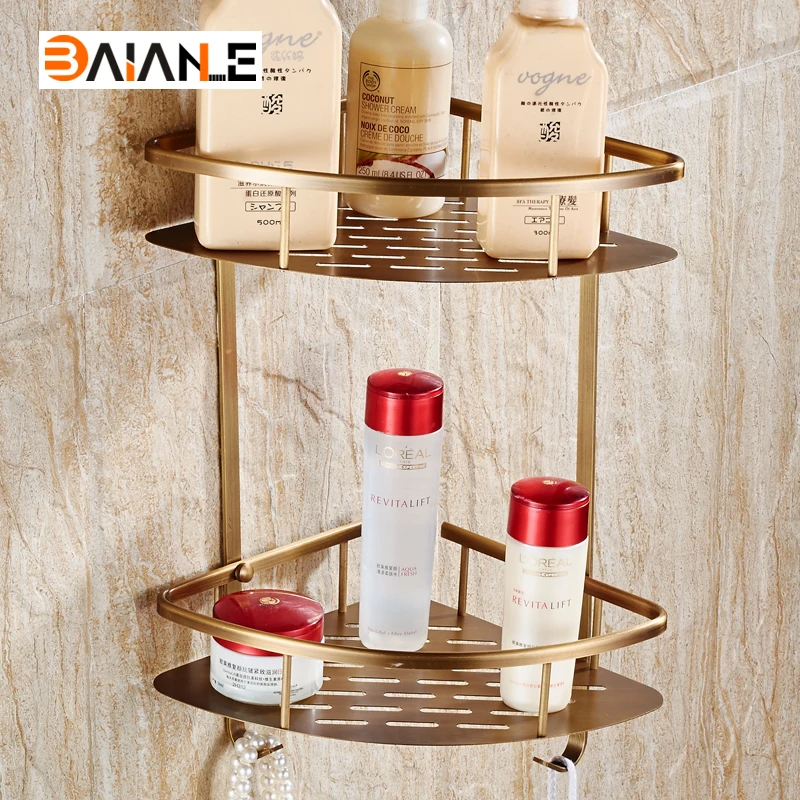 Полки для ванной бесплатная доставка античное медное двойное настенное