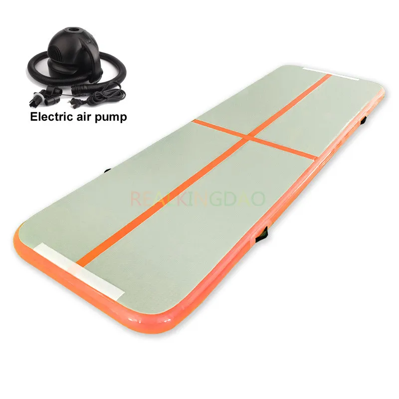 Orange with Pump 6 м/7 м/8 м надувная гимнастическая воздушная дорожка для детей и взрослых(Бесплатный Электронный насос и инструмент - Цвет: Orange with Pump