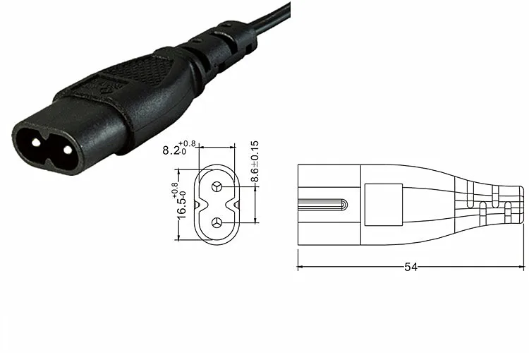Кабель адаптера питания C7/C8 8 Европейский удлинитель IEC320 C7 Мама папа C8 30 см 1