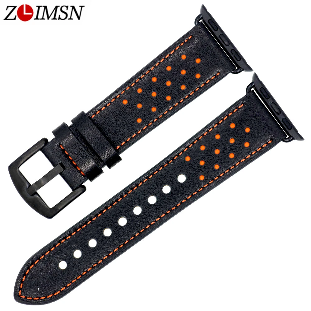 

Ремешки для часов ZLIMSN из натуральной кожи, Аксессуары для часов Apple Watch Band 38 мм 42 мм Series 1 & 2, новый дизайн