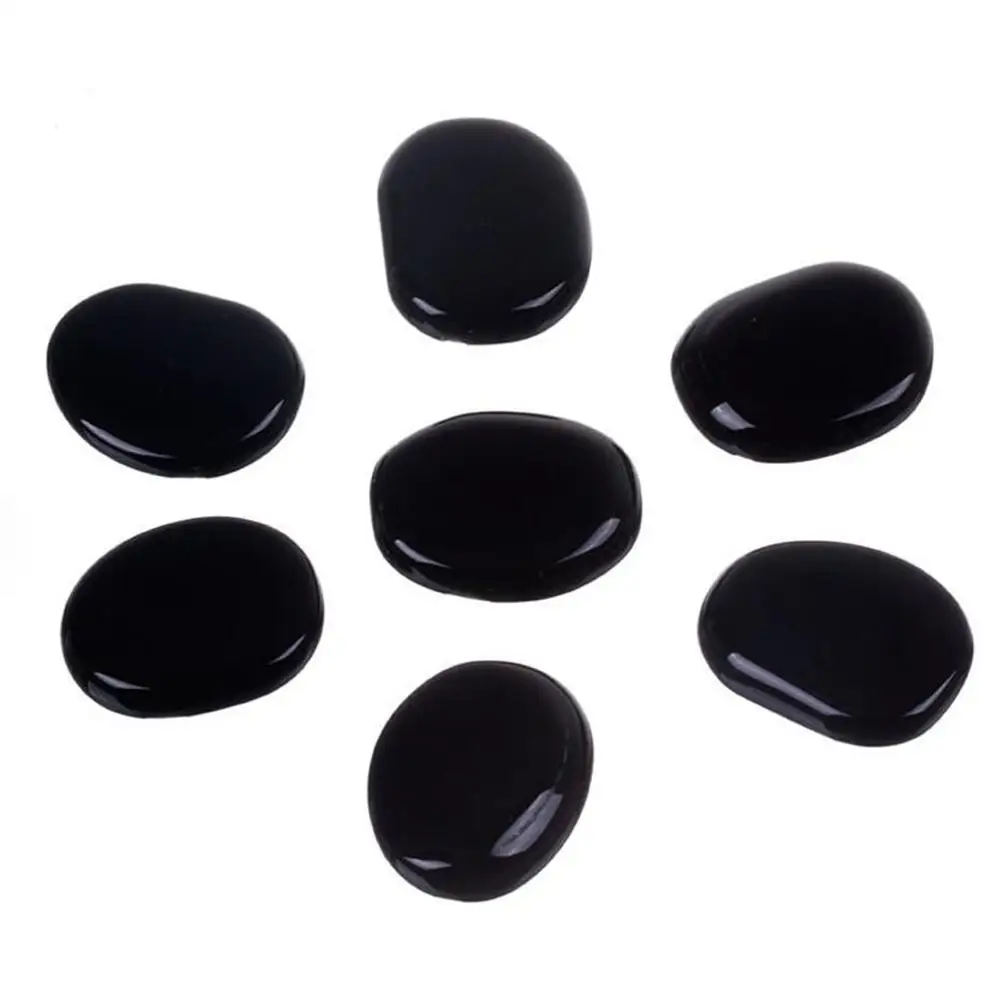 7 шт. черный обсидиан Кварцевый Кристалл Рейки Чакра набор полированный