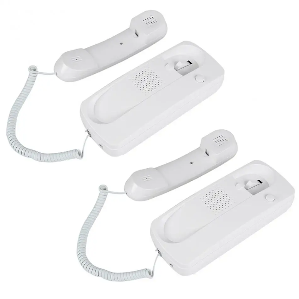 Wired AC DC Two Way Intercom Doorphone Audio Villa Home Office Non-visual Interphone Operation Distance 200m ABS
