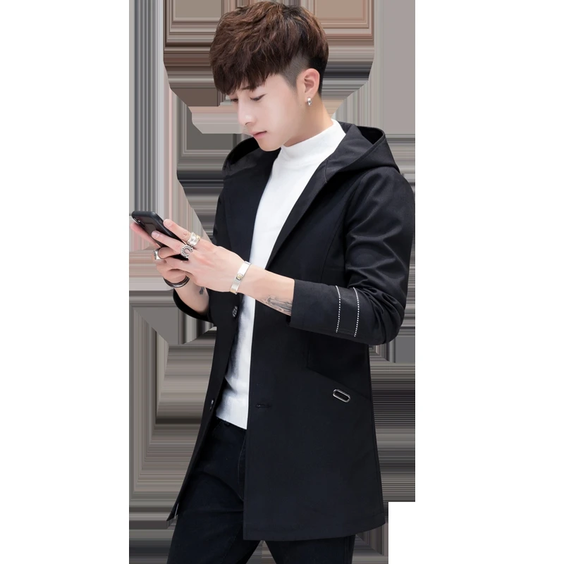 

Loldeal Men's Lightweight Rain Jacket Soft Shell Waterproof Hoodie Trench Coat