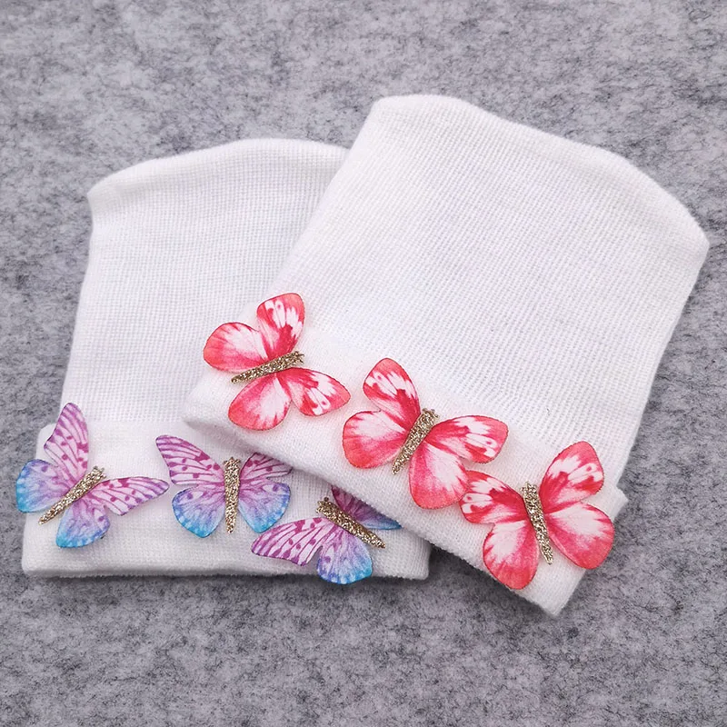 Трикотажные хлопковые шапки-бабочки для маленьких девочек милые весенние