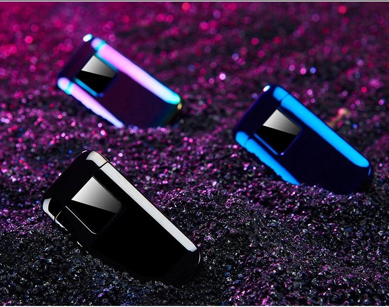 Плазменная usb-зажигалка с сенсорным переключателем, зажигалка для сигарет для курения, Электронная зажигалка с выгравированным именем, супертонкая зажигалка