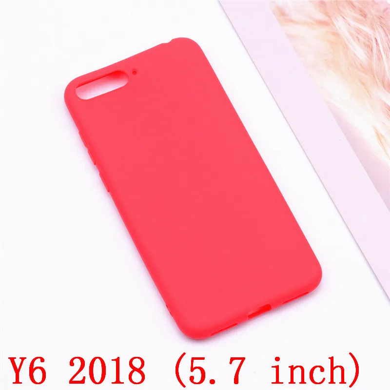 Red Huawei Y6 Мягкий силиконовый чехол, карамельный цвет, чехол для huawei Y6 PRIME, милые Чехлы, TPU, задняя крышка, huawei Y6 Prime, чехол s - Цвет: Red