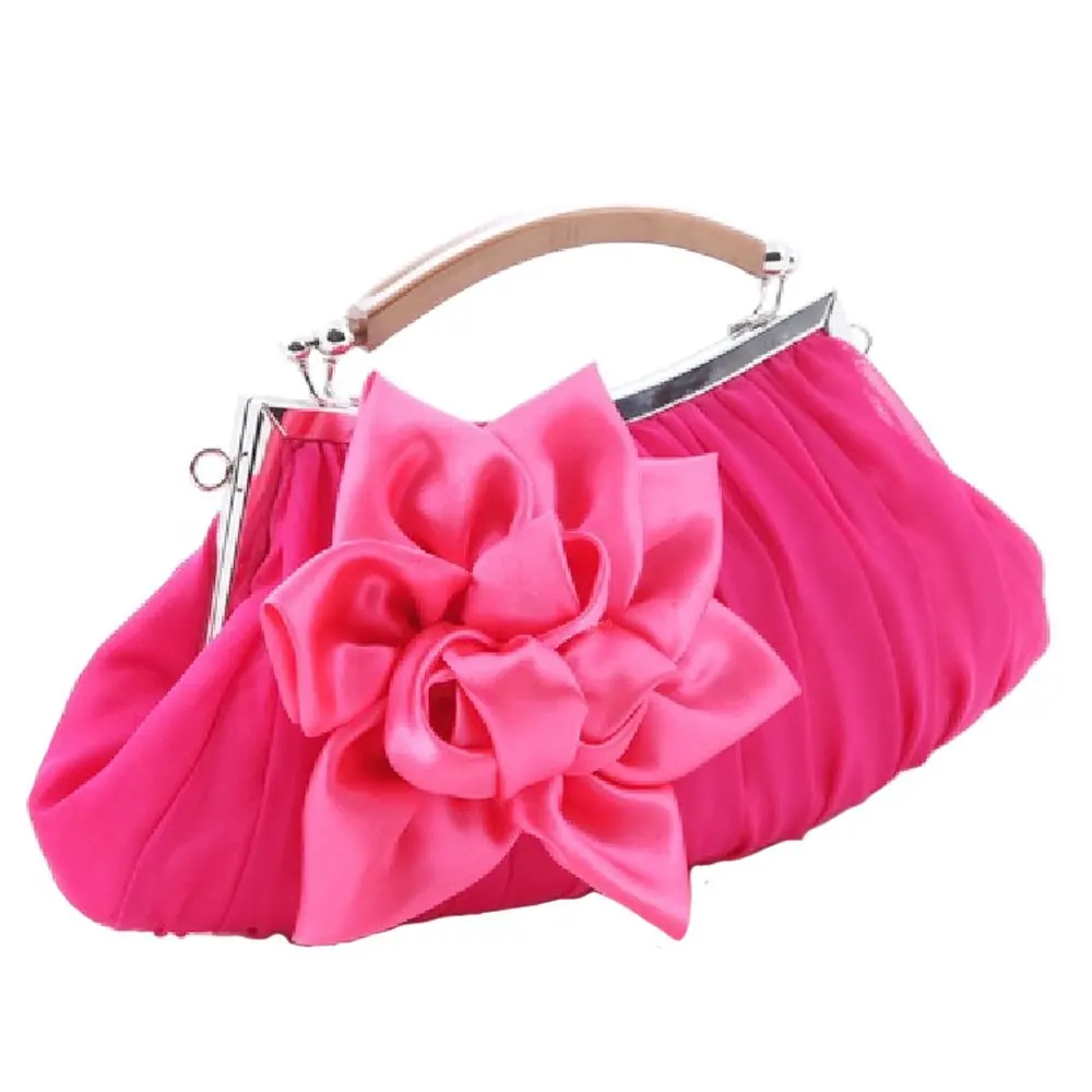 Атласные розы мягкий клатч кошелек деревянной ручкой цветок для свадьбы невеста