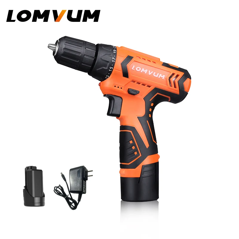 12v single 2 battery Lomvum мини Мощность инструменты 12/16/24V двойной Скорость Электрический Аккумуляторный Аккумулятор для сверла пакеты ручной инструмент Электрический шуруповерт сверло - Цвет: 12v single 2 battery