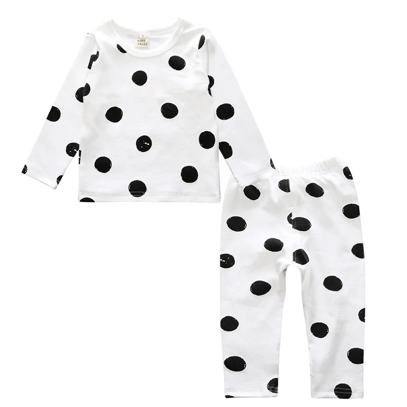 Children Clothes Kids Clothing Set Boys Pajamas Sets Dot Styling Nightwear Print Girls Sleepwear Baby Pyjama | Детская одежда и