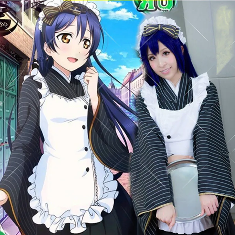 Новинка 2015 костюм на Хэллоуин для женщин аниме одежда Love Live Umi Sonoda косплей кимоно