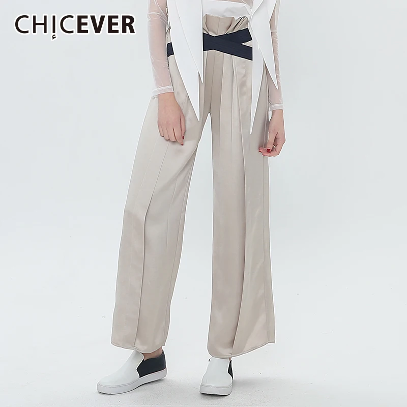 Женские брюки с высокой талией CHICEVER Свободные повседневные большого размера для