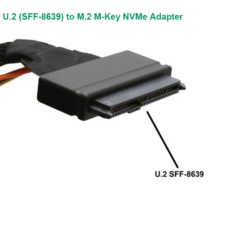 

U.2 SFF-8639 to M.2 M Key NVMe adapter card Mini SAS to M.2 M-Key NVMe SFF-8639 Adapter with SFF-8639 cable