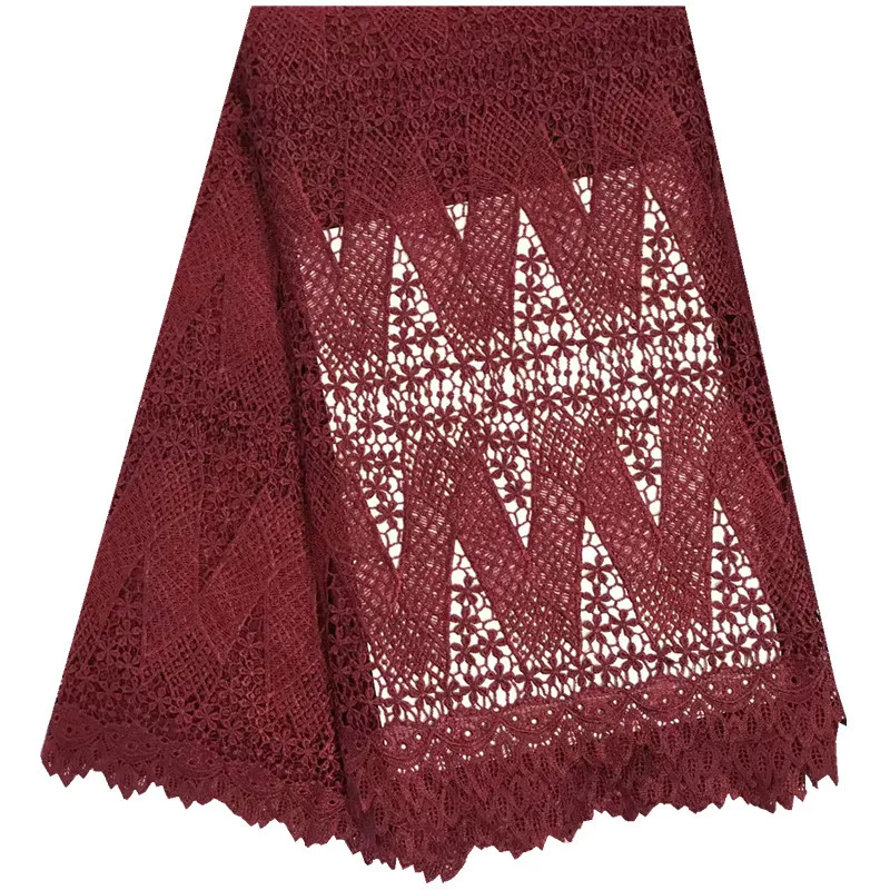Новинка 2018 Заводская распродажа модный дизайн винный нигерийский кружевной шнур