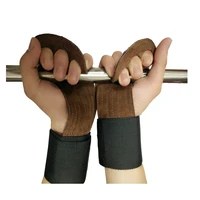 free shipping leather hand bar grips gymnastic weight lifting gloves wrist support with palm gloves for fitness strength