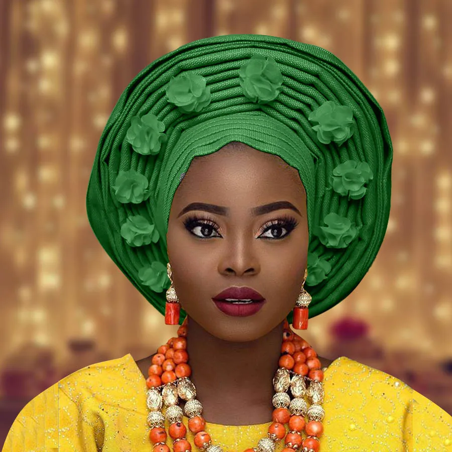 Нигерия Авто gele Африканский головной убор aso oke тюрбан нигерийский ebi с большими